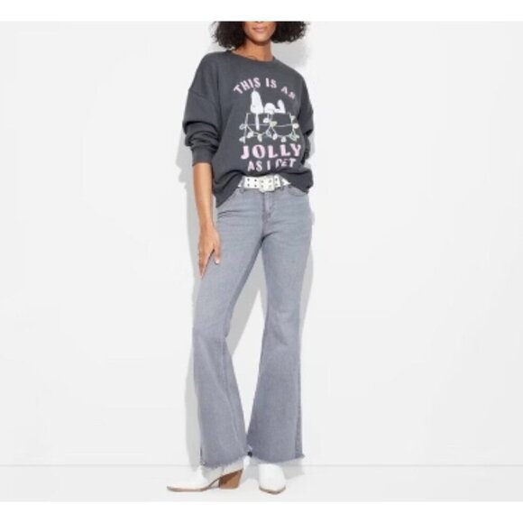 Target Grayson Threads Women's Jolly Snoopy Graphic Sweatshirt Gray Size Various - Picture 3 of 11